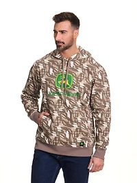 John Deere Men’s Core Logo Pull Over Fleece Hoodie Graphic Camo Print,