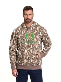 John Deere Men’s Core Logo Pull Over Fleece Hoodie Graphic Camo Print,