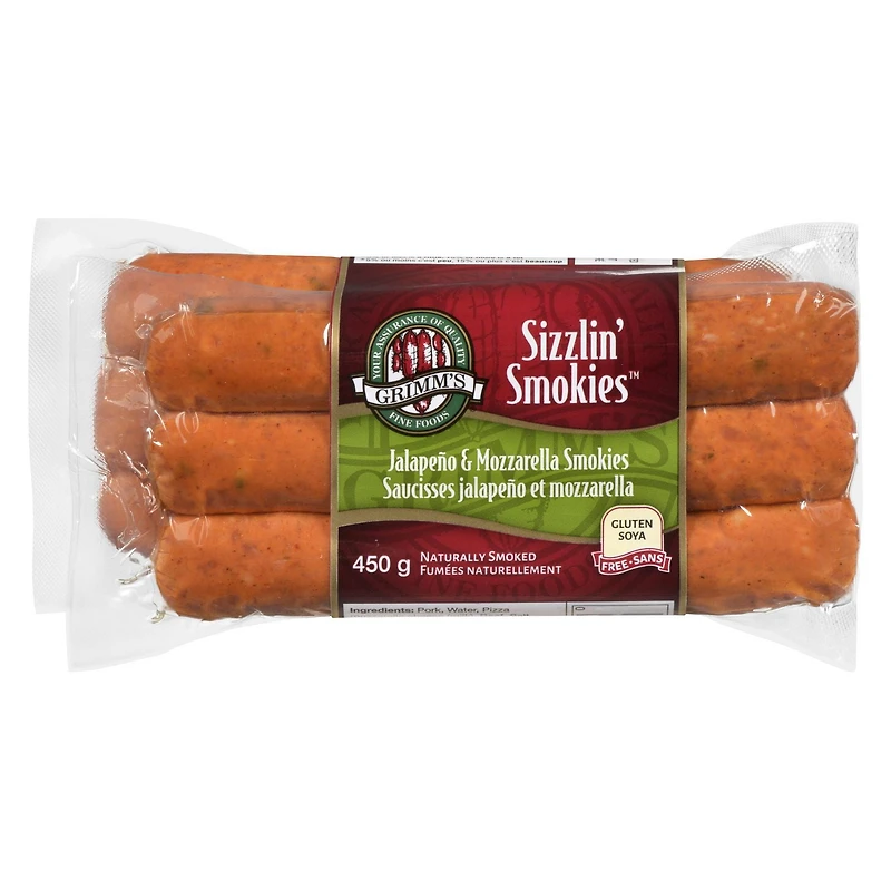 Jalapeno Motza Sizzlin' Smokies de Grimm's 450g (6 fumées par paquet)