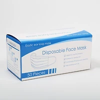 50-Piece 3-Ply Disposable Blue Face Masks