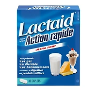 Lactaid Fast Acting Caplets - Lactose Enzyme Break Down - Gas, Bloating or Diarrhea - Milk & Dairy, 40 Caplets