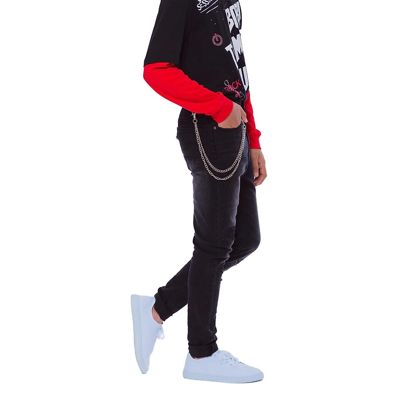 Boys Mini Pop Kids Rocker Street Denim Charcoal Jeans