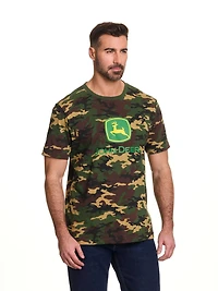 John Deere Men’s Camo Printed Logo Graphic Short Sleeve Tee