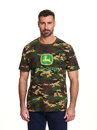 John Deere Men’s Camo Printed Logo Graphic Short Sleeve Tee