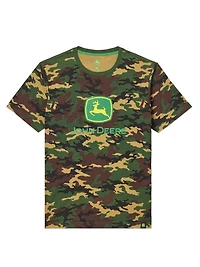 John Deere Men’s Camo Printed Logo Graphic Short Sleeve Tee