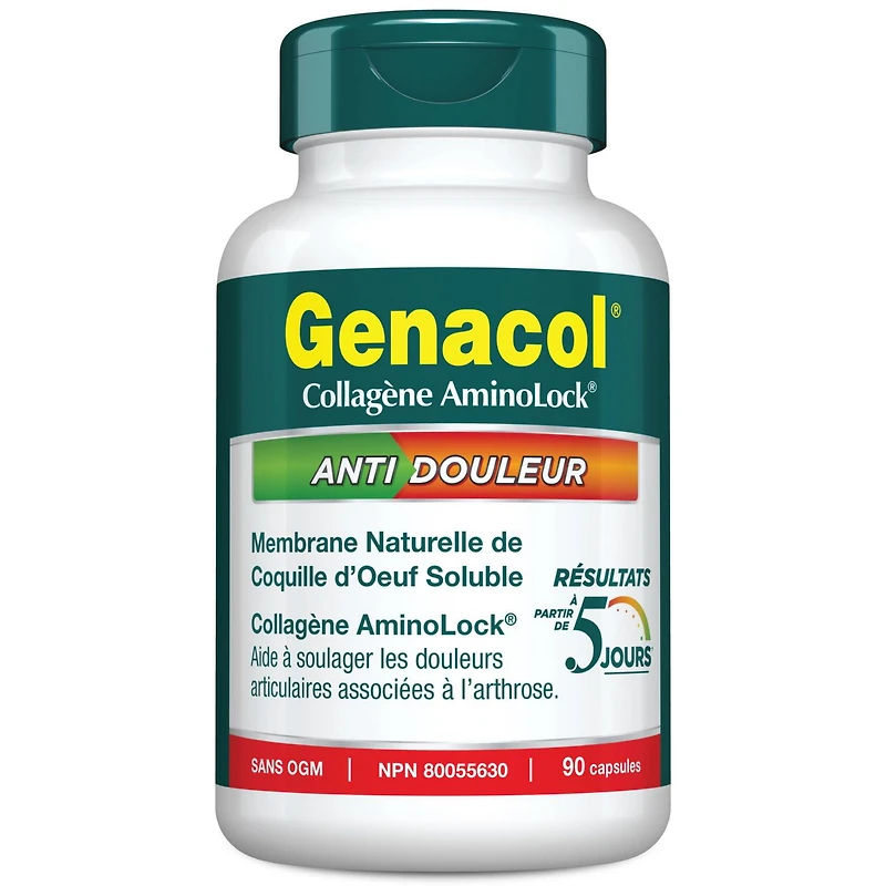 Genacol® Anti-Douleur avec Collagène AminoLock et Membrane de Coquille d’œuf 90 gélules