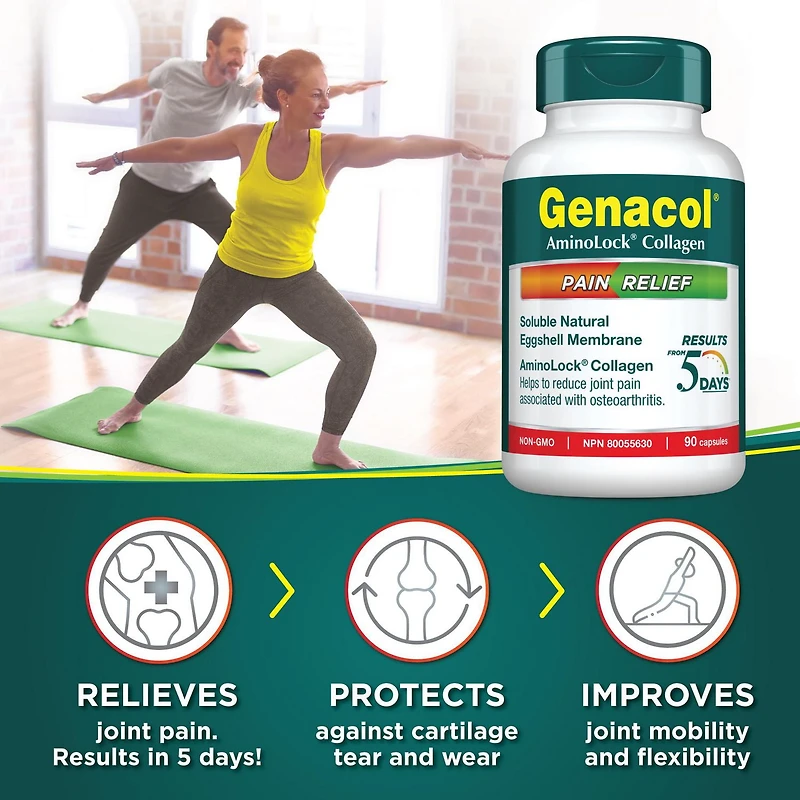Genacol® Pain Relief with AminoLock Collagen and Natural Eggshell Membrane, 90 capsules