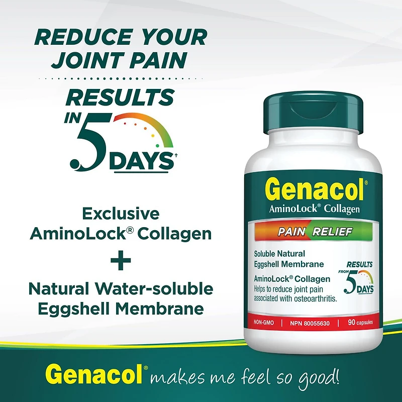 Genacol® Pain Relief with AminoLock Collagen and Natural Eggshell Membrane, 90 capsules