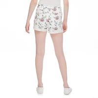 Short imprimé et effrangé à ceinture montée élastique No Boundaries pour femmes