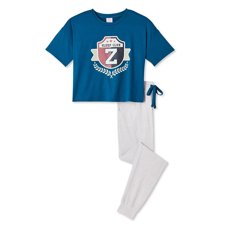 No Boundaries Women's Tee and Jogger 2-Piece Set, Sizes XS-XXL