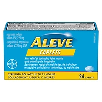 ALEVE pour le soulagement de la douleur, éprouvé en clinique, à action rapide et durable, naproxène sodique 24 caplets