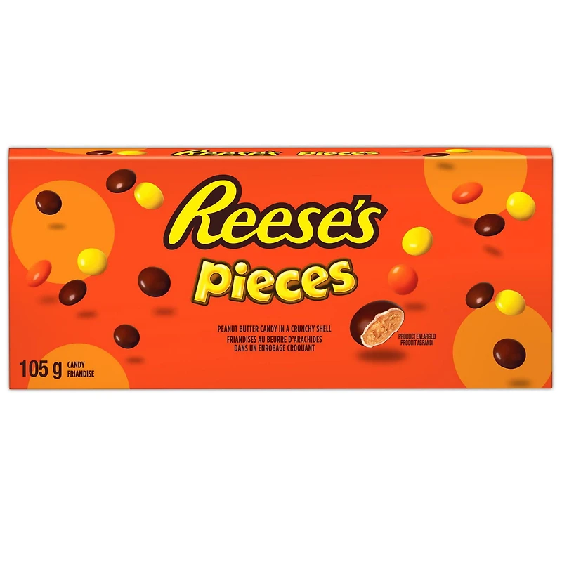 Beurre d'Arachides REESE'S PIECESMD 105g REESEMD C’est la parfaite combinaison de beurre d’arachides et de chocolat dans un enrobage croquant.