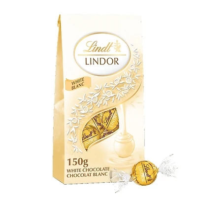 Truffes LINDOR au chocolat blanc de Lindt – Sachet (150 g) Sachet 150g