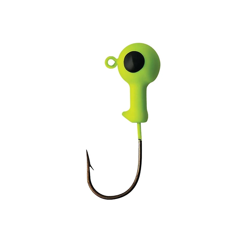 Eagle Claw QNLJB03-14 gabarits de pêche à tête ronde en étain, 1/4 oz, Chartreuse, paquet de 4 Gabarits de pêche à tête ronde