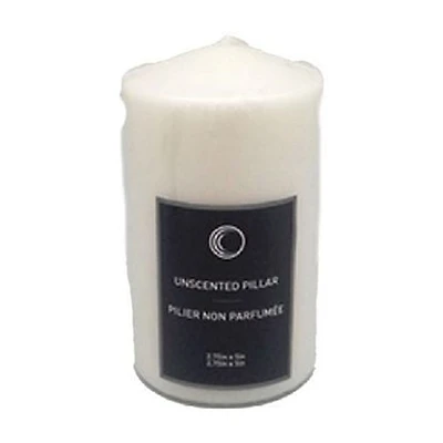 2.75" X 5" Unscented Pillar (White) - Set of 2