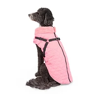 One Paw, Veste Matelassée Légère pour Chien avec Harnais, Rose Gilet matelassé noir léger pour chien avec harnais