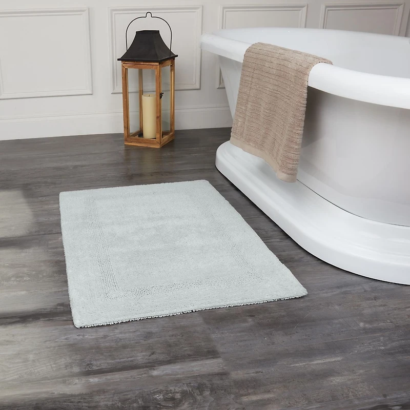 Tapis de bain en coton réversible doux et absorbant Fabstyles Basix