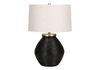 Monarch Specialties  Luminaire, 25"h, Lampe De Table, Béton Noir, Teinte Ivoire / Crème, Contemporain
