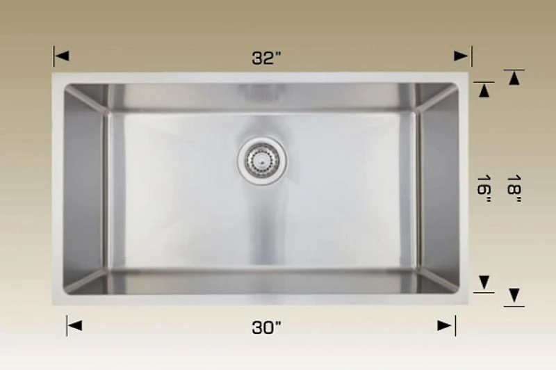 American Imaginations 32-in. W CSA Approved Stainless Steel Kitchen Sink With 1 Bowl And 18 GaugeAI-34453