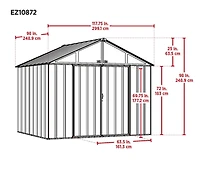 Remise EZEE 10x8 Galvan.,pignon haut,charbon/crème