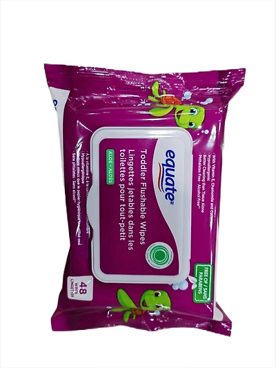 Toddler Flushable Wipes, 48 wipes