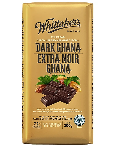 Bloc Chocolat  Dark Ghana de Whittaker, 200 grammes