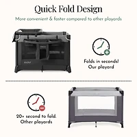 Evolur Cozy Cove Deluxe Playard, Black