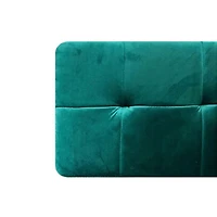 Heavenly Collection Banc en Velours Vert avec Base en Métal – Banc Rembourré Moderne pour Entrée, Chambre ou Salon