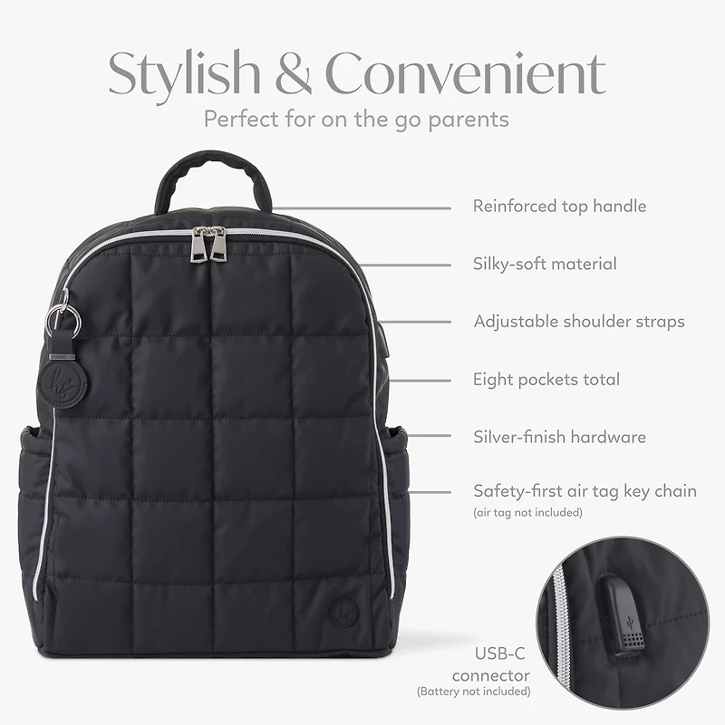 Hannah & Sophia North Backpack 5pc Set, Midnight Black