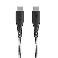 Câble USB tressé de 60 W certifié USB-C vers USB-C de 1,8 m/6 pi de Onn. Transfert pendant le chargement
