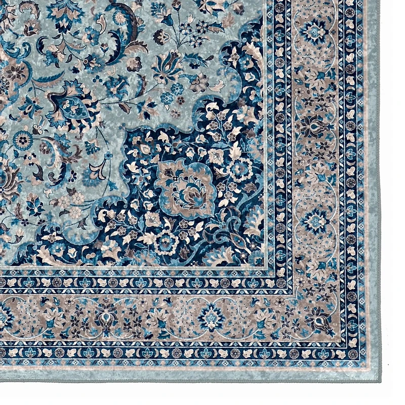 Emerald Paulson Cream & Blue 5' x 7' Area Rug
