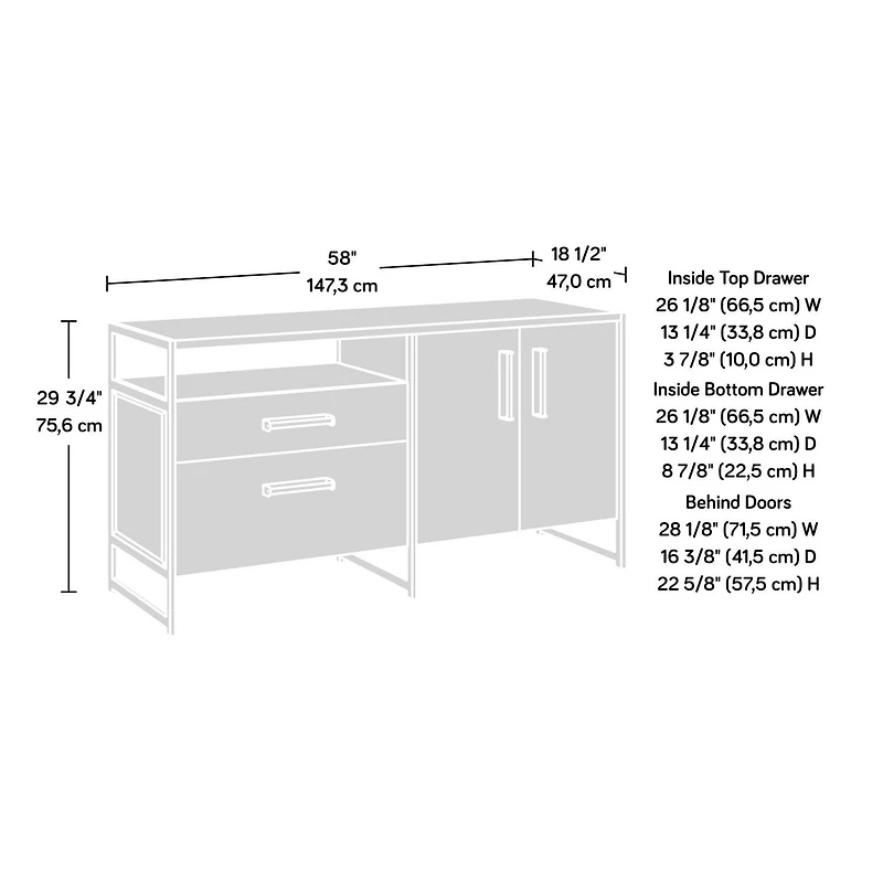 Sauder Briarbrook Credenza, Barrel Oak, 430265