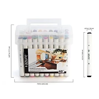 Royal & Langnickel - Azure Dual Tip Alcohol Marker Set 40pc - Basic