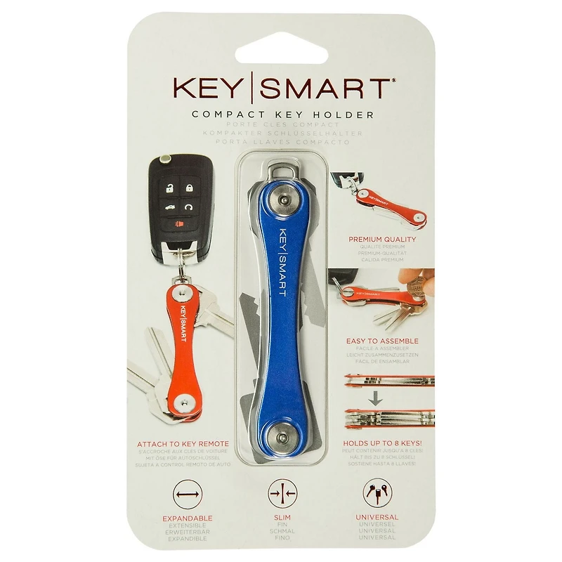 Porte-clés en aluminium KeySmart - Bleu