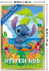 Disney Leroy and Stitch - Beach Wall Poster, 22.375" x 34" Framed