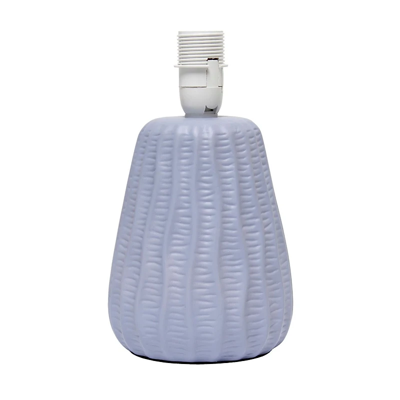 Simple Designs 11.02" Traditional Mini Modern Ceramic Texture Pastel Accent Bedside Table Desk Lamp with Matching Fabric Shade for Bedroom, Nightstand, Living Room, Entryway