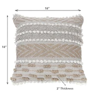 Coton Jute Arrow Cushion 18 X 18 - Ensemble De 2