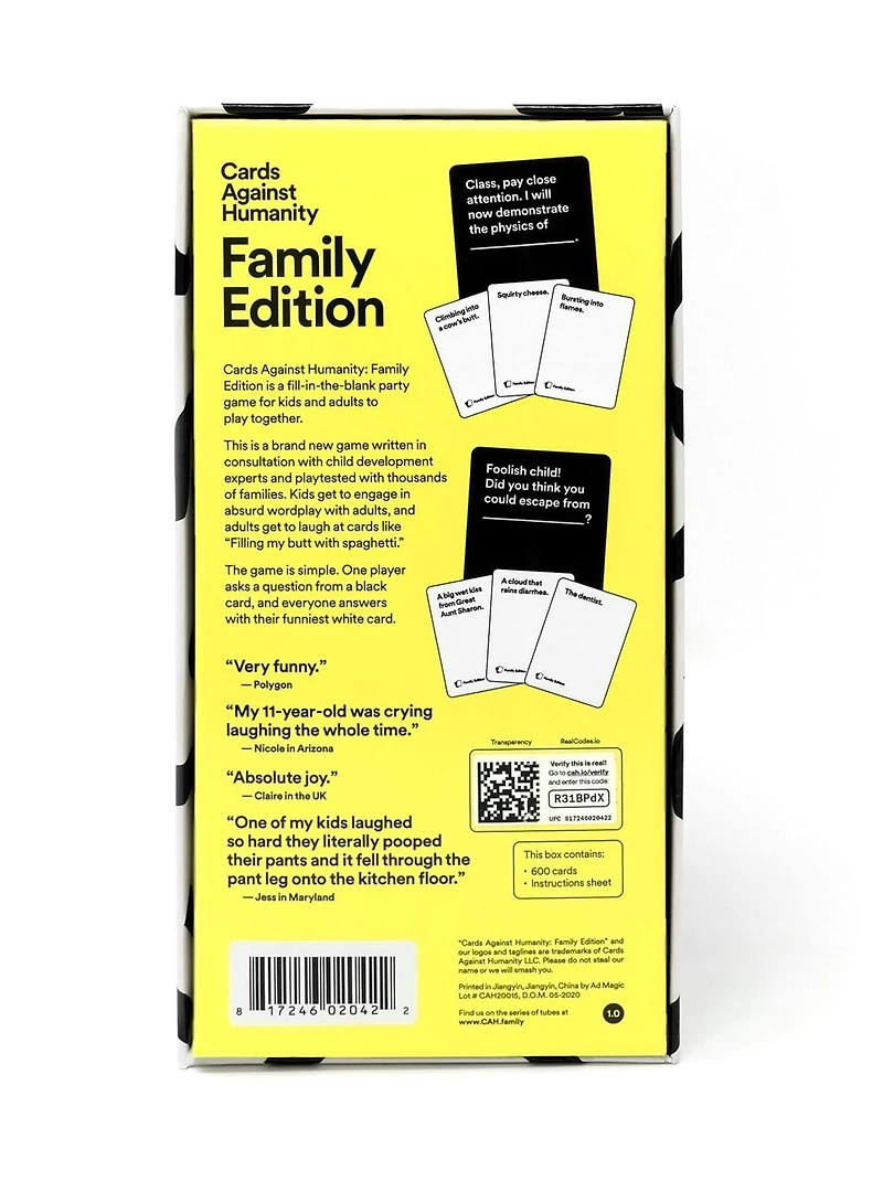 Cartes Against Humanity Family Edition Jeu de Cartes