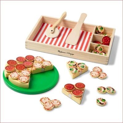 Melissa & Doug Ensemble d’aliments en bois Pizza Play
