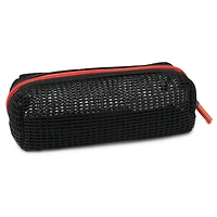 Pen+Gear Sporty Pencil Pouch in Black Mesh with Orange Zip