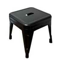 Homeworks 12" Black Metal Stool – Backless, 1-Pack, Indoor/Outdoor Use, Load Capacity of 330 lbs