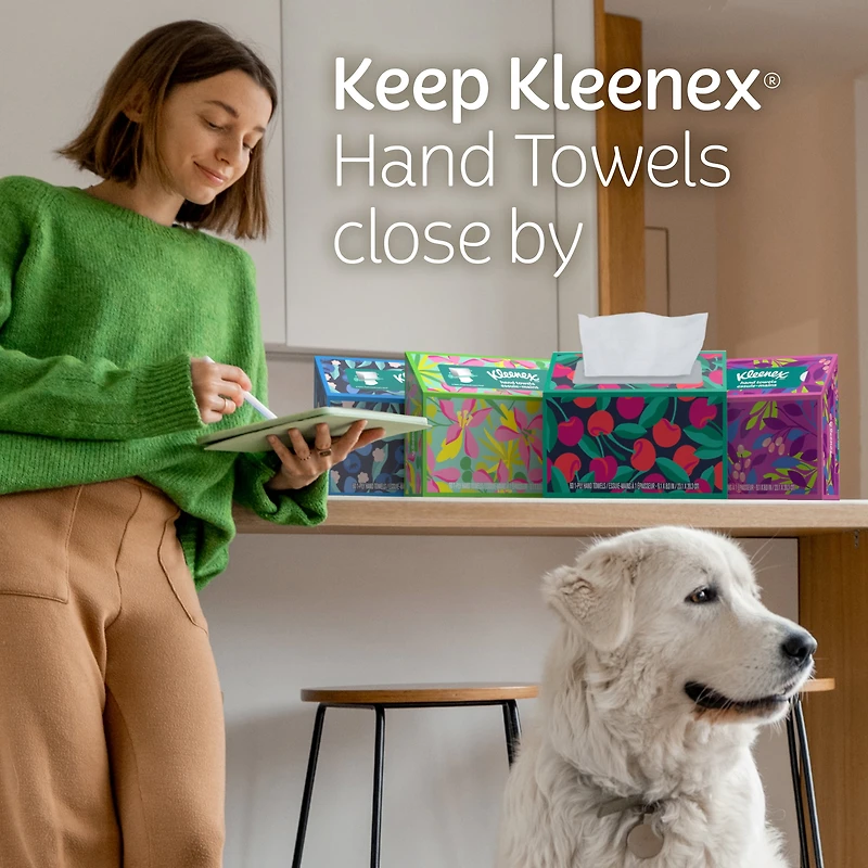 Essuie-mains en papier jetables Kleenex, 6 boîtes, essuie-mains en papier pour la salle de bain, 60 essuie-mains par boîte (total de 360 essuie-mains en papier)