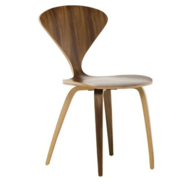 Satine Dining Chair with original walnut veneer seat and frame