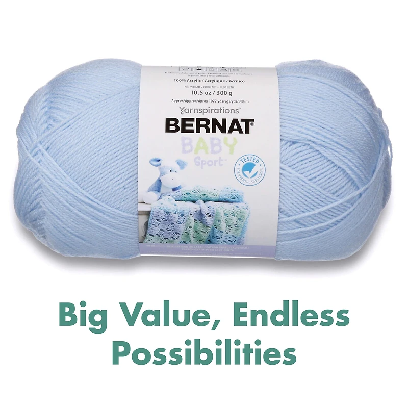 Bernat® Fil Baby Sport™, Acrylique #3 DK, 12,3oz/350g, 1256 Yards