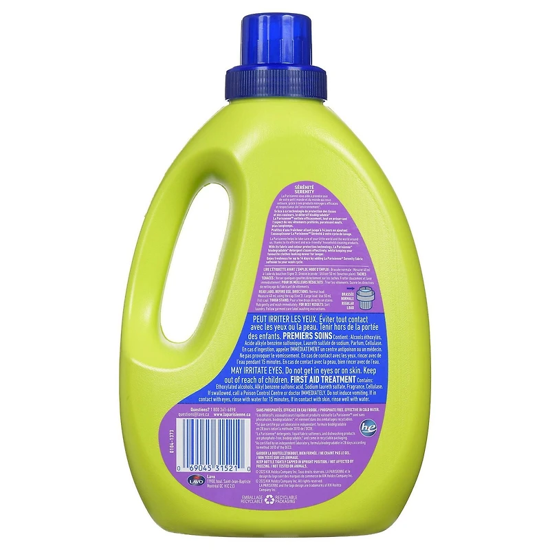 La Parisienne Liquid Detergent, SERENITY, 1.52L, 38 wash loads, LP DET SERENITY 1.52L 38WL