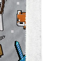 Minecraft Couverture au Toucher Soie avec Dos en Polaire Sherpa 127 cm x 178 cm