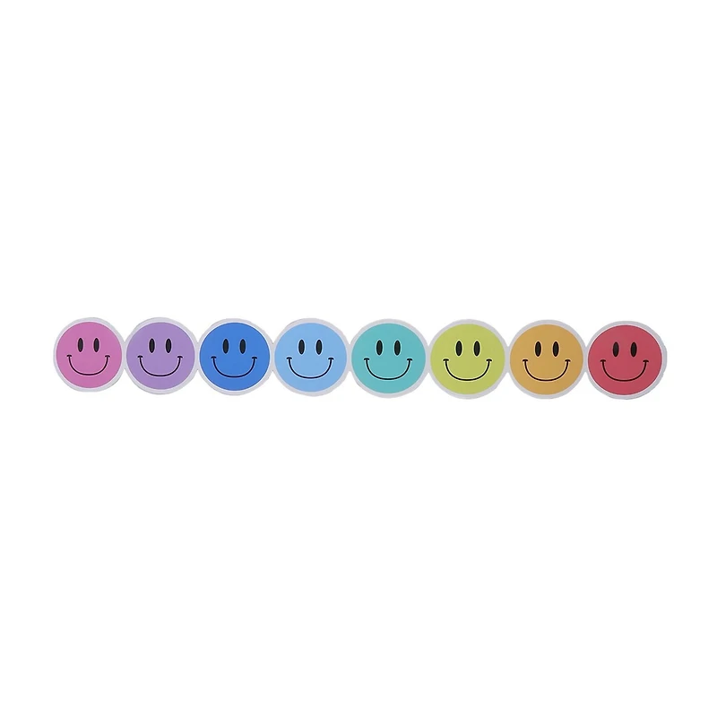 Pen+Gear Bulletin Board Borders, Rainbow Smiley Face, 12 Count