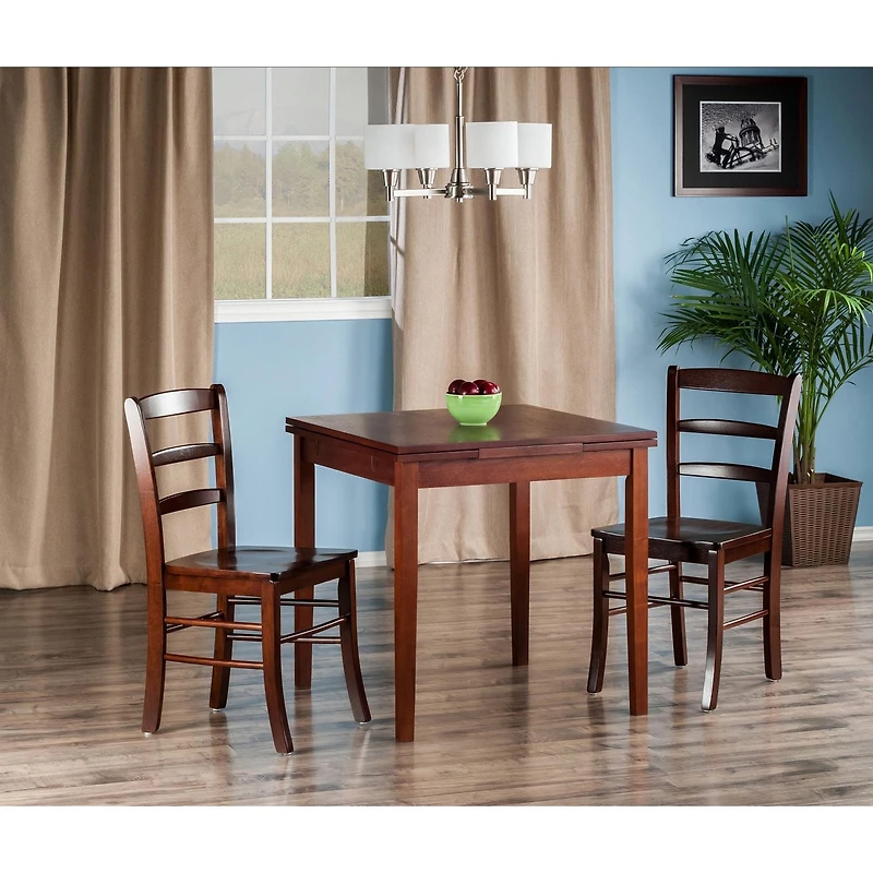 Winsome- Pulman 3PC table d'extension & chaises à dossier échelle