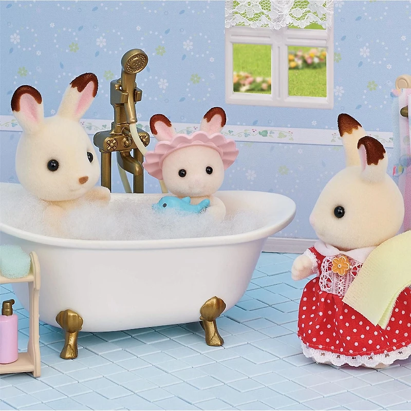 Ensemble de bain et de douche Calico Critters, meubles et accessoires pour maison de poupée