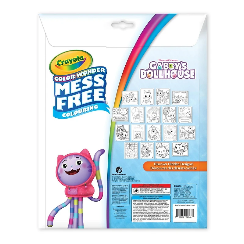 Crayola Color Wonder Mess-Free Colouring Pages & Mini Markers, Gabby's Dollhouse, Mess-Free Colouring Pages